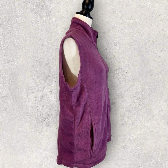 NWT Indigo Purple Fleece Vest Sleeveless Full Zip Front, Size M - Picture 6 of 13
